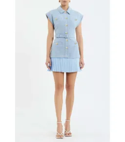 Rebecca Vallance Jonie Mini Dress Pale Blue Size 8 for rent on The Volte - image 1