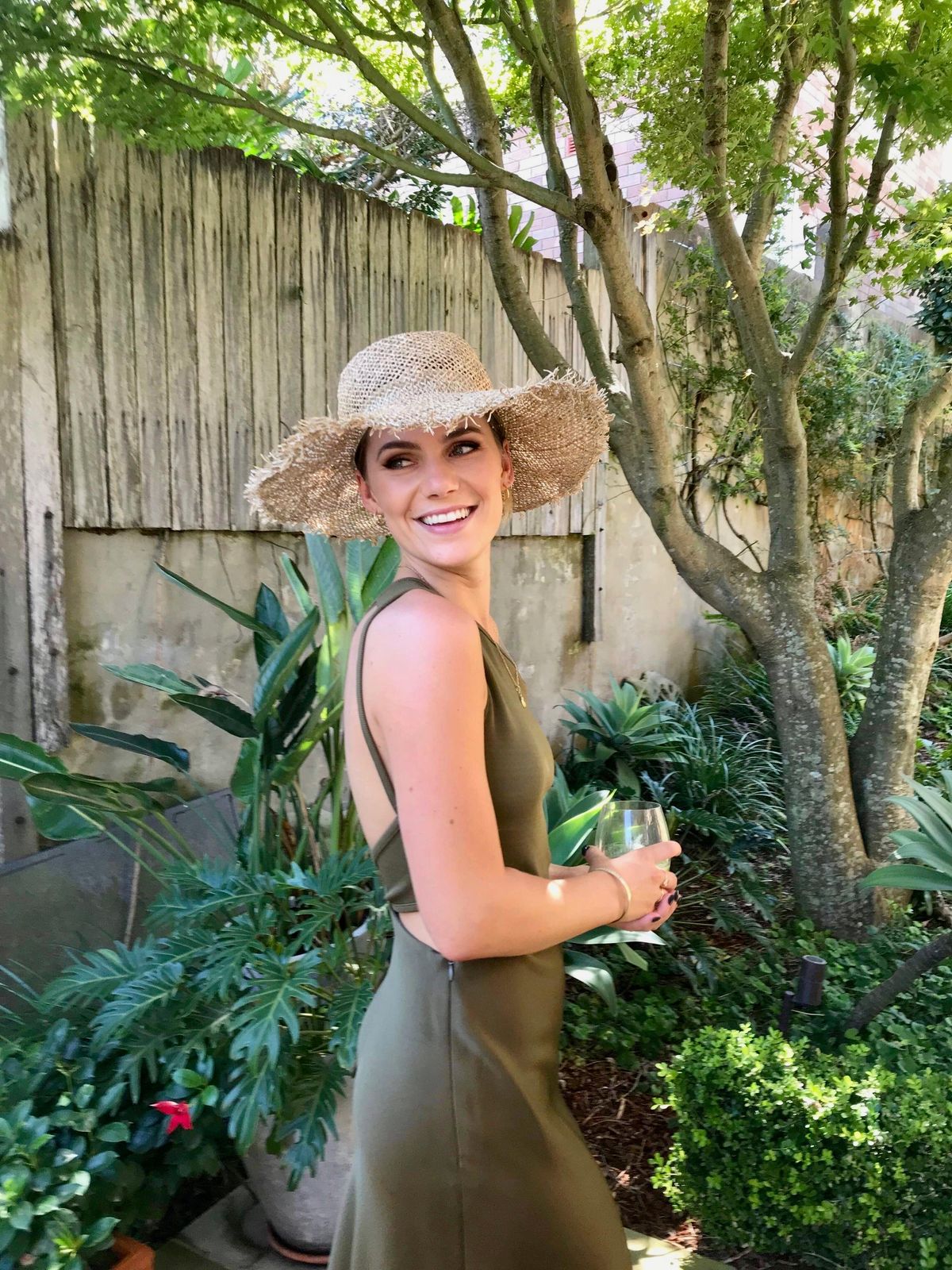 Christopher Esber Rib Bias Midi Dress Olive Size 6 for rent on The Volte - main image