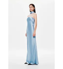 MISHA The Lilia Satin Dress in Blue Size 10 for rent on The Volte - image 2