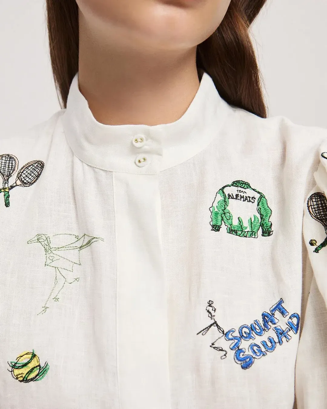 Alemais Play Embroidered Shirtdress in White Size 10 for rent on The Volte - main image