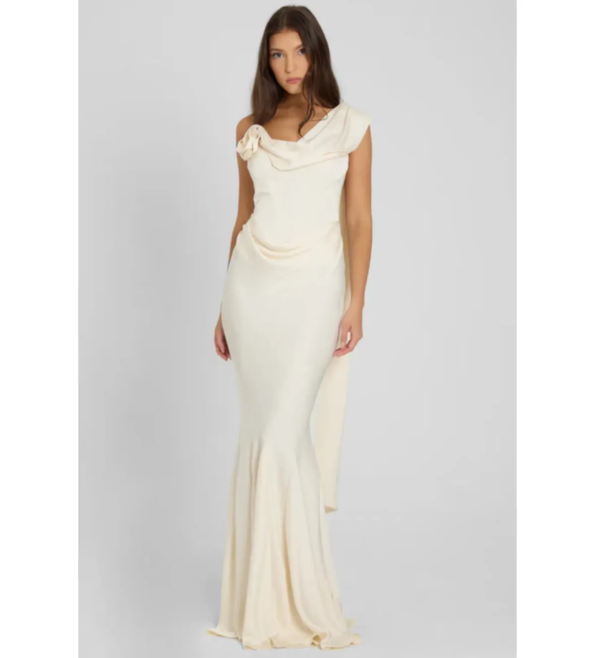 Leau Celine Maxi Dress Ivory Size XS/AU 6 for rent on The Volte - main image