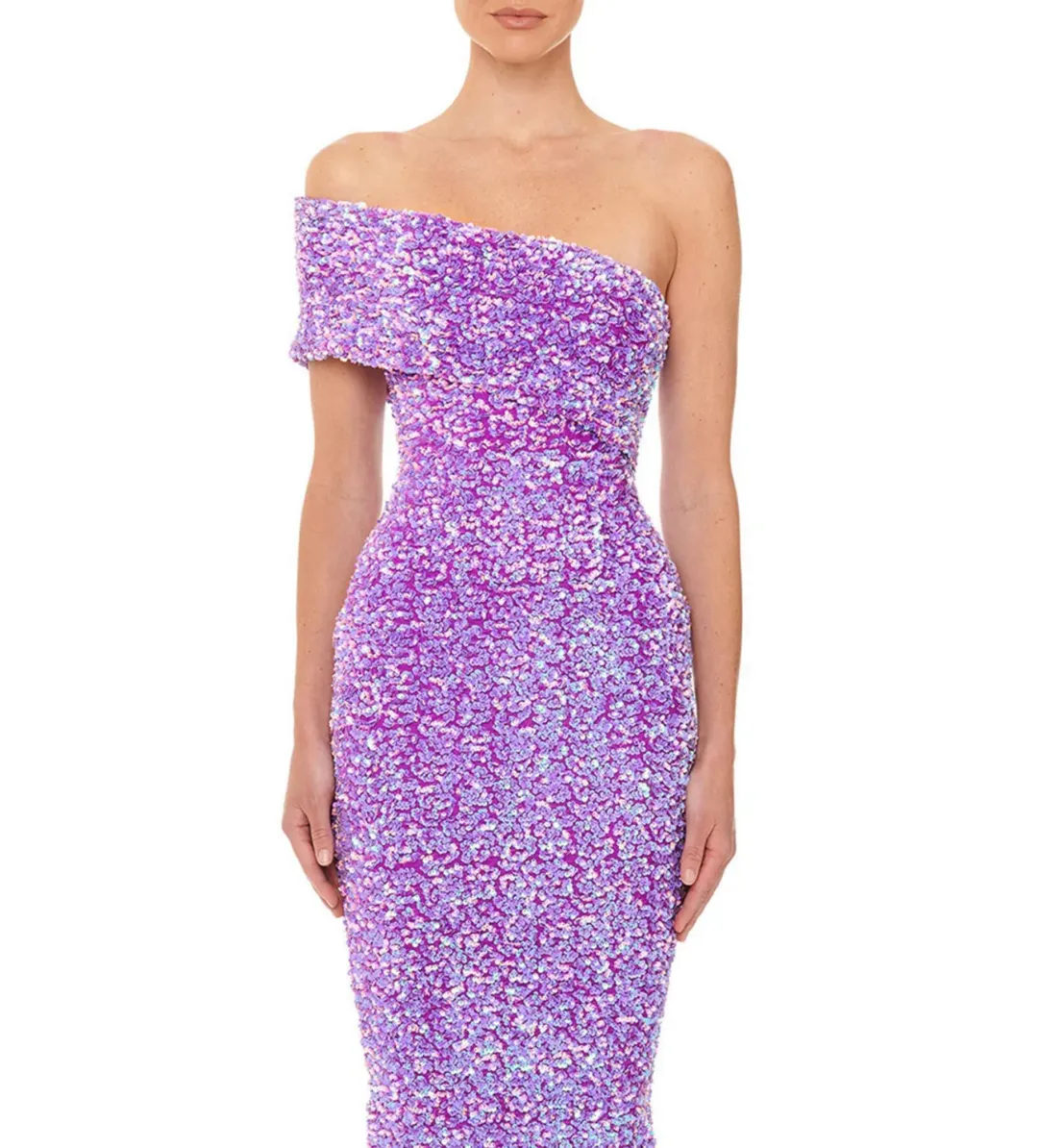 Eliya The Label Alyssa Dress in Purple Sequin Size M / AU 10 for rent on The Volte - main image