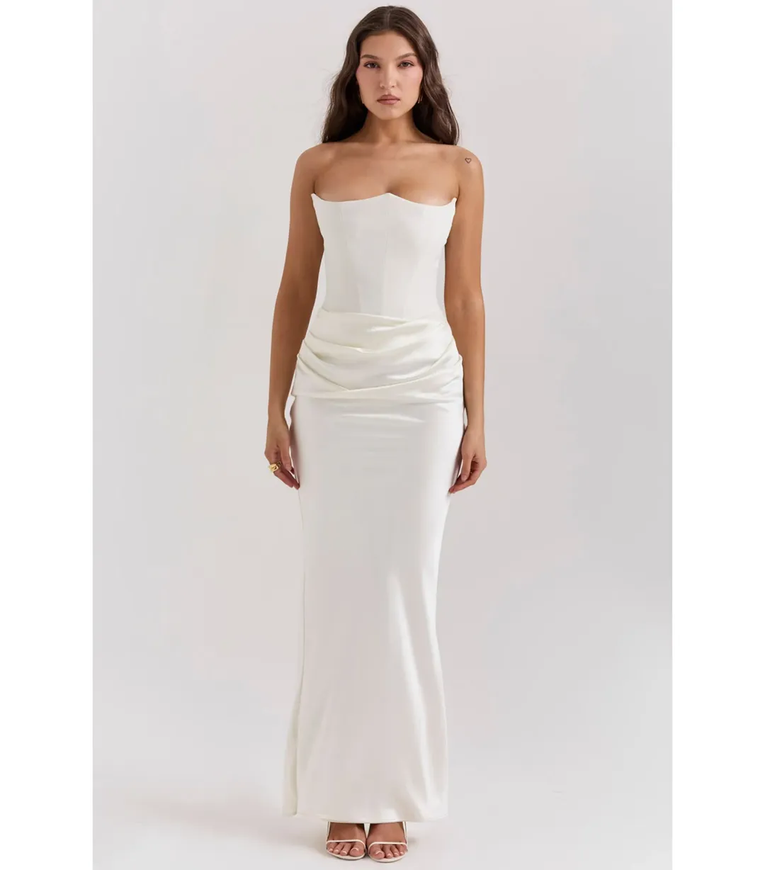 House of CB Persephone Corset Dress Ivory Size AU 10  for rent on The Volte - main image