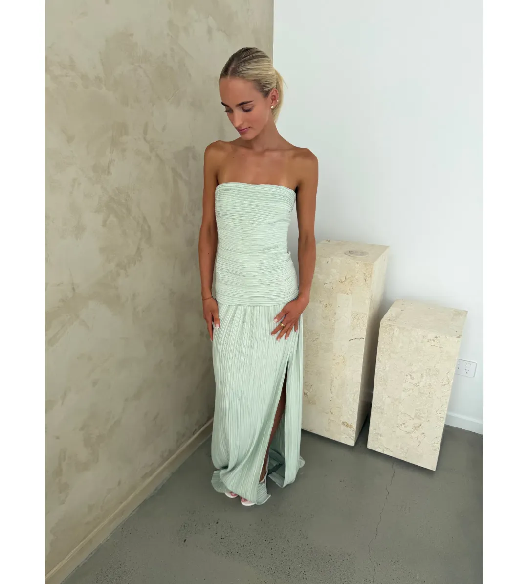 Manning Cartell Royal Debut Maxi Dress Sage Size AU8 for rent on The Volte - main image