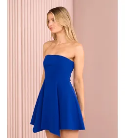 Pligrim Carrie Strapless Mini Dress in Cobalt Size 10 for rent on The Volte - image 3