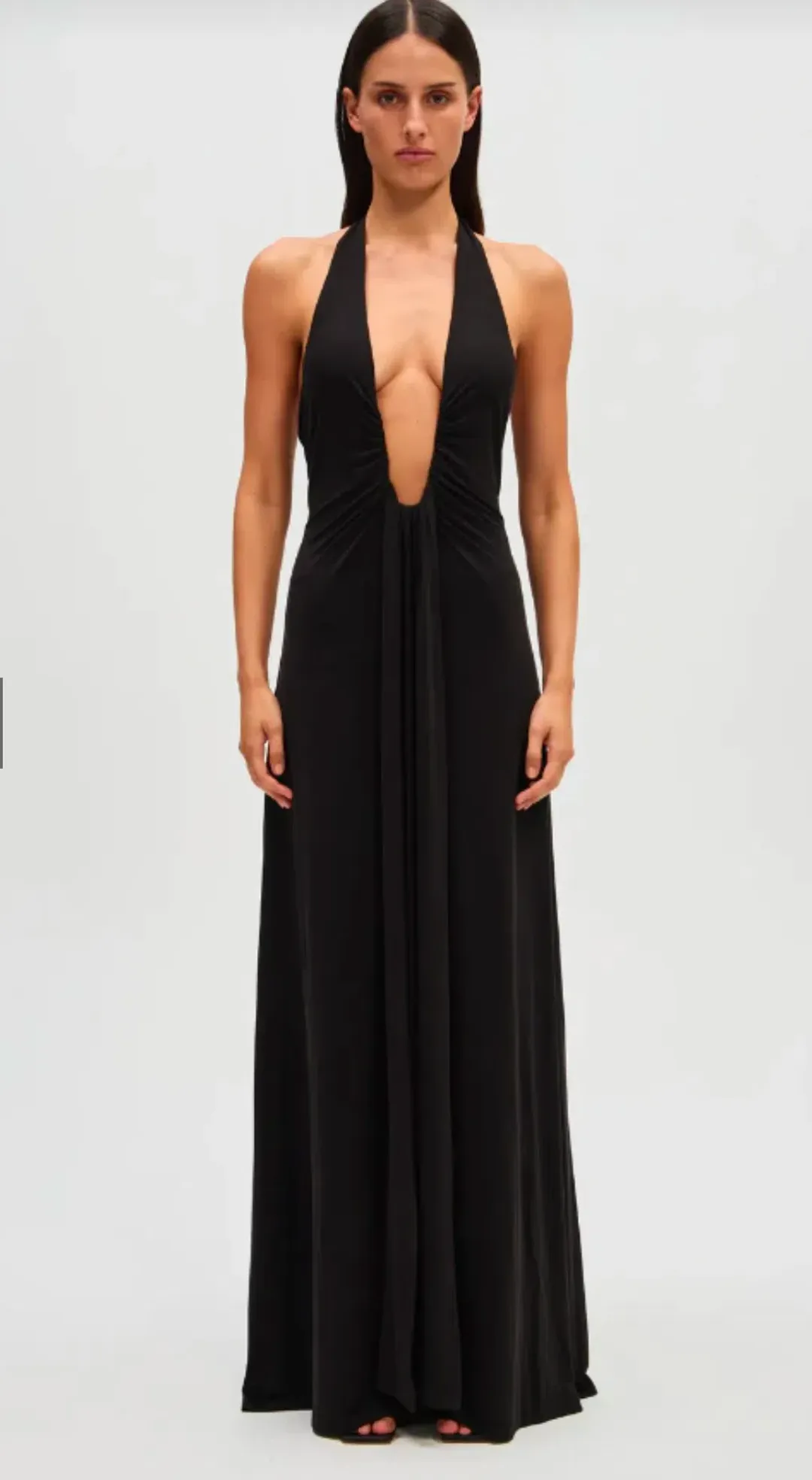 Misha Jennifer Cupro Maxi Dress Black  Size 8 for rent on The Volte - main image