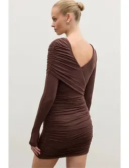Bayse Kai Mini Dress in Chocolate Size S / AU 8 for rent on The Volte - image 3