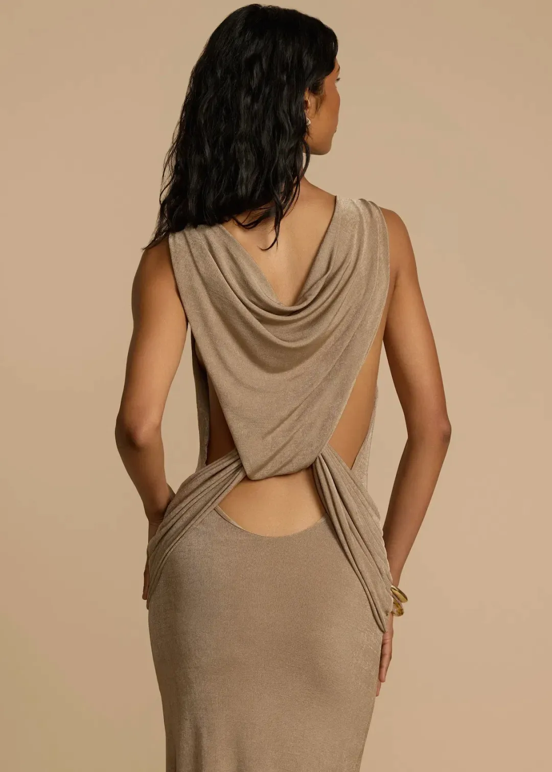 Arcina Ori Matisse Maxi Dress in Metallic Malt Hue Size 8 for rent on The Volte - main image