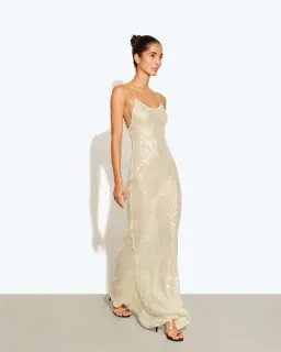 Rat and Boa Olympia Sequin Maxi Dress Gold Size XXS / Size AU 4 for rent on The Volte - image 2