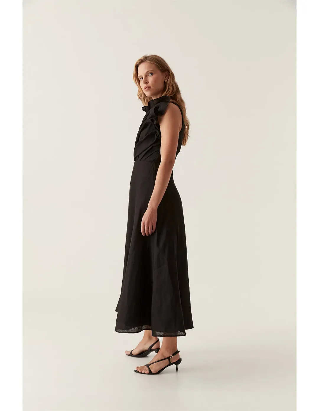 Aje Genesis Midi Dress Black Size AU 8 for rent on The Volte - main image