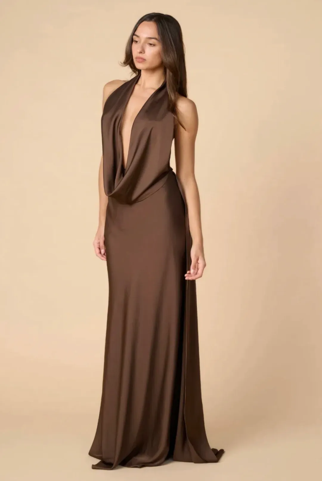 Calia Collection Kaia Gown in Chocolate Size 8 for rent on The Volte - main image