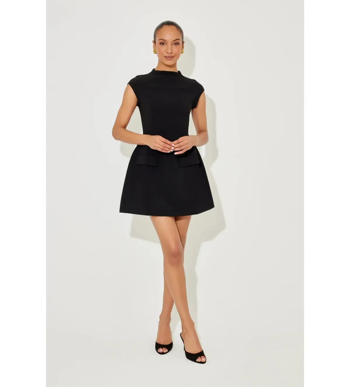 Odd Muse The Ultimate Muse Cap Sleeve Mini Dress Black Size S/AU 8 for rent on The Volte - main image