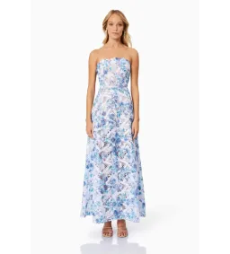 Elliatt Savannah Fitted Strapless Maxi Dress Multi Floral Size M/AU 10 for rent on The Volte - image 1