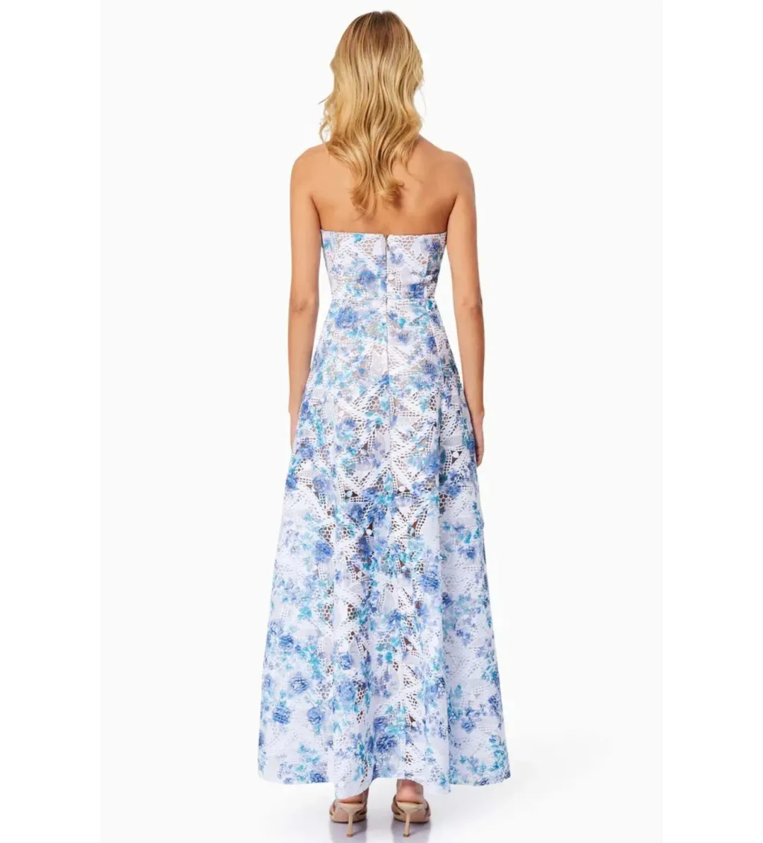 Elliatt Savannah Fitted Strapless Maxi Dress Multi Floral Size M/AU 10 for rent on The Volte - main image