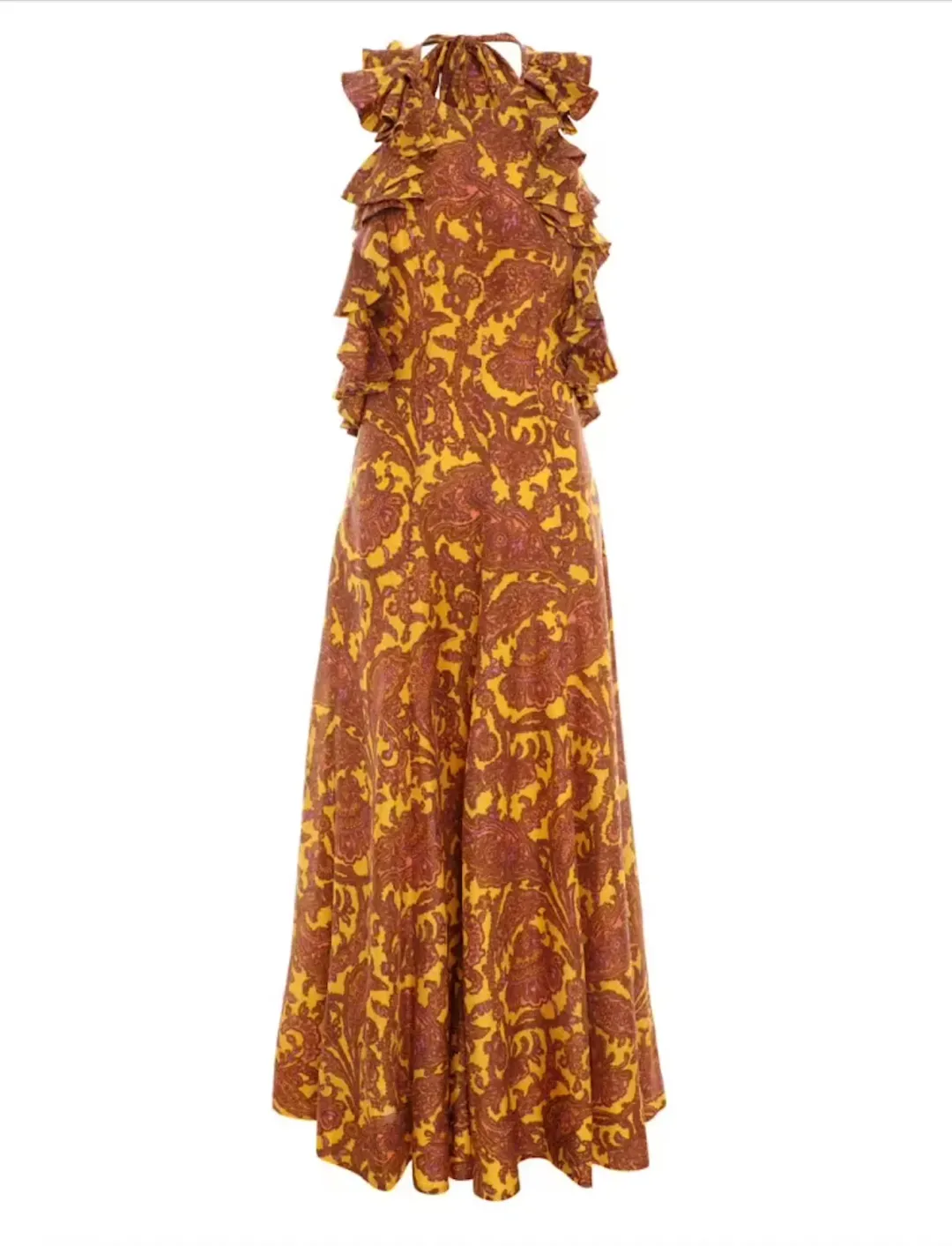 Zimmermann Tiggy Halter Long Dress Print  | Size 0 for rent on The Volte - main image