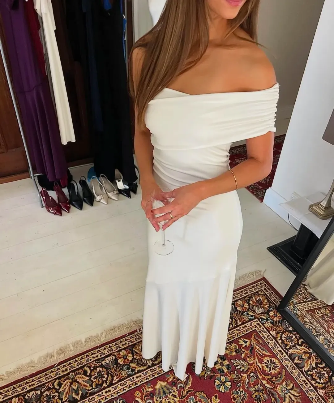 La Marie, Jayde Maxi, White, Size 8 for rent on The Volte - main image