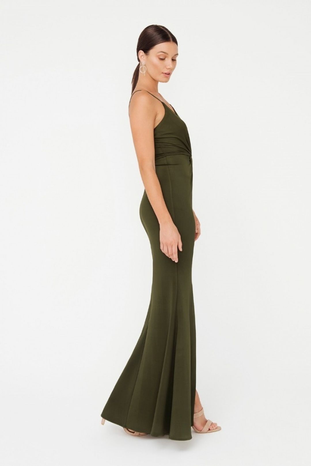 Sheike Gala Gown Khaki Size 8 for rent on The Volte - main image