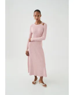 Aje Nina Knit Midi Dress Pink Marle Size M / AU 10 for rent on The Volte - image 1