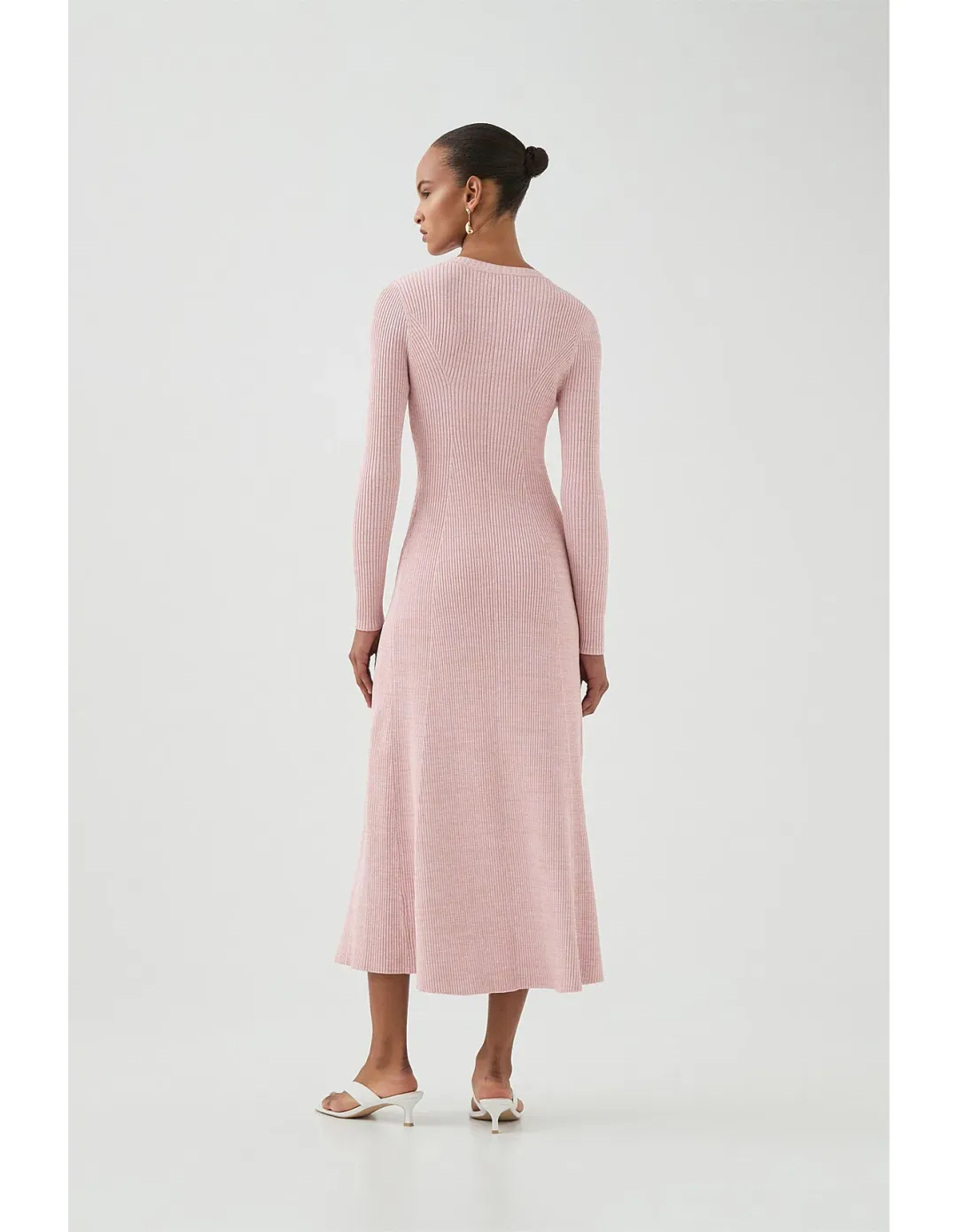 Aje Nina Knit Midi Dress Pink Marle Size M / AU 10 for rent on The Volte - main image
