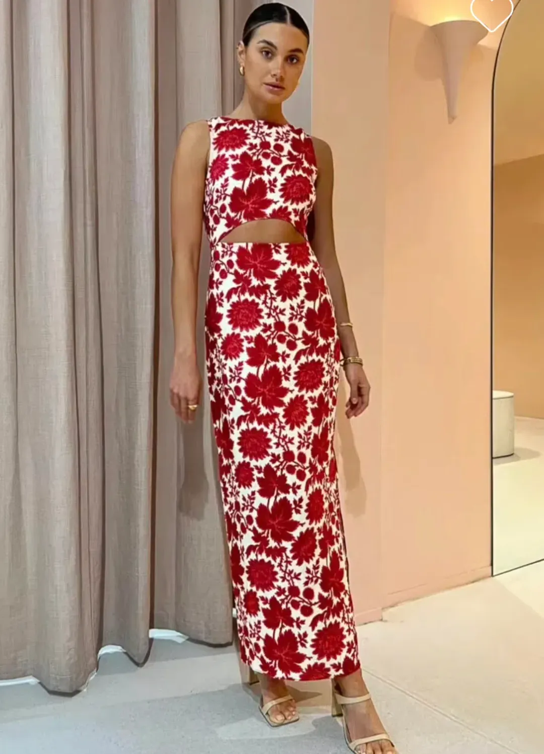 Sir the Label Cinta Cut Out Midi Dress in Valentina Floral Print Size 8 for rent on The Volte - main image