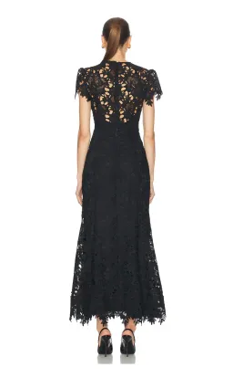 Leo Lin Monique Embroidered Lace Maxi Dress Black Size 8 for rent on The Volte - image 3