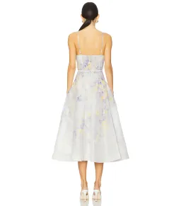 Zimmermann Crush Twist Front Midi Dress Lilac Floral Size AU 10 for rent on The Volte - image 2