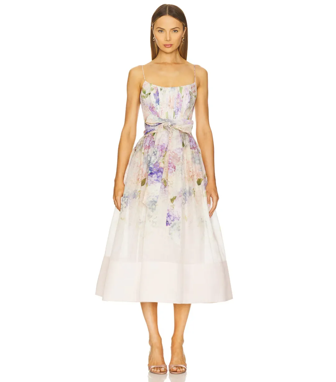 Zimmermann Dawning Corset Dress in Multi Hydrangea Size AU 10 for rent on The Volte - main image