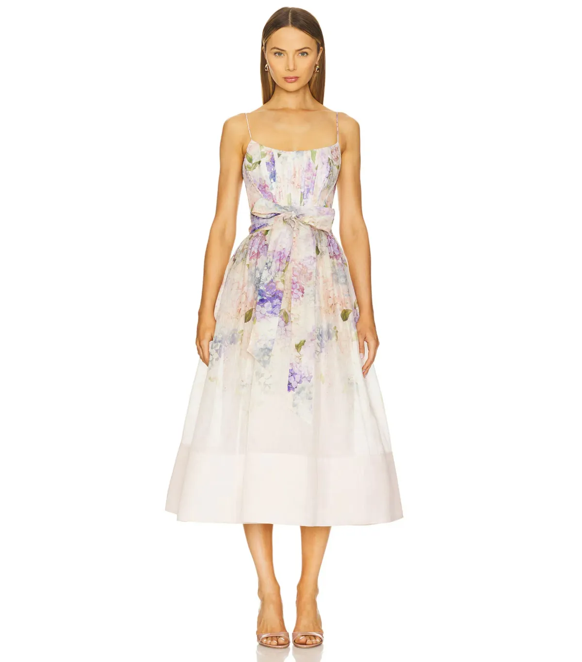 Zimmermann Dawning Corset Dress in Multi Hydrangea Size AU 10 for rent on The Volte - main image