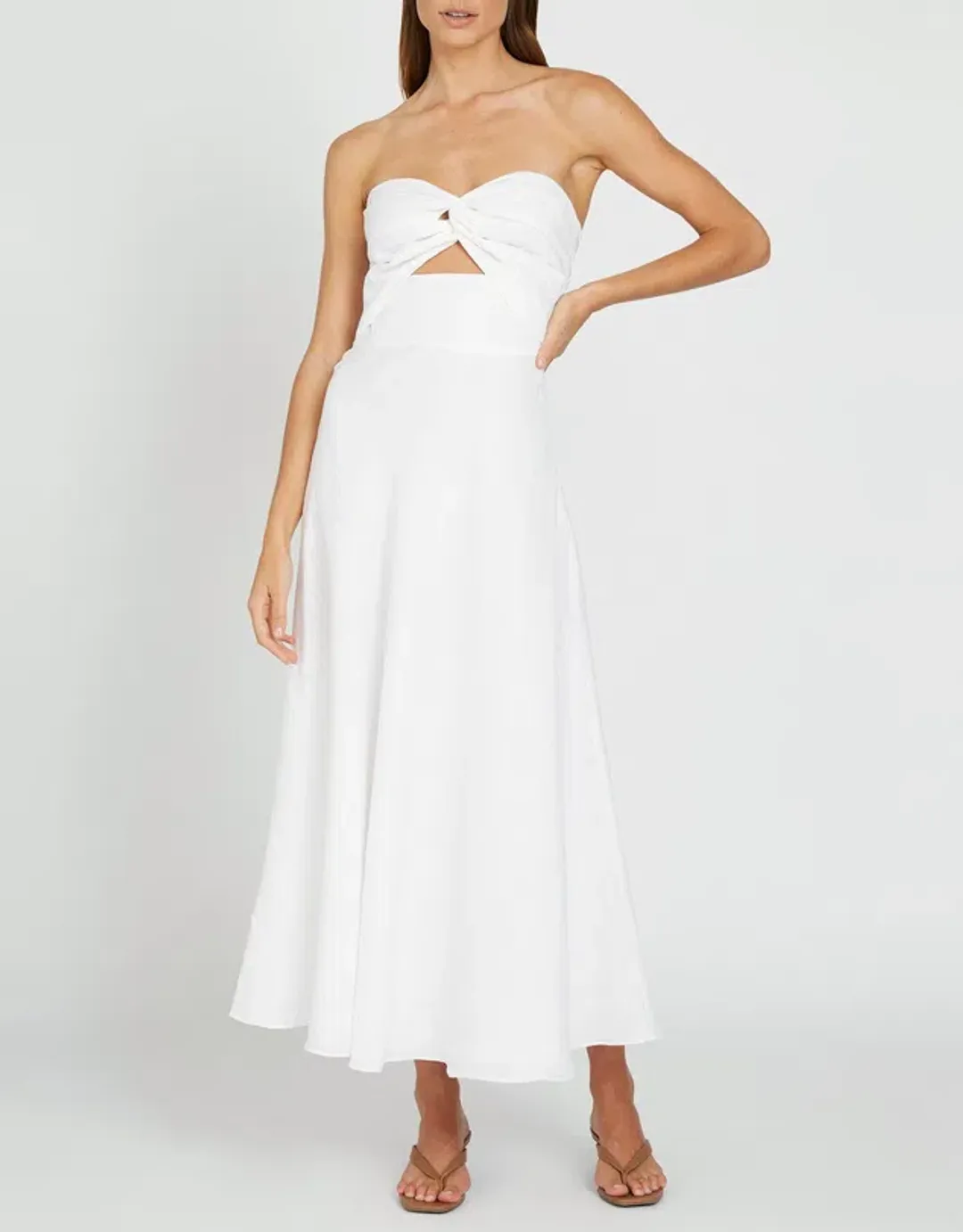 By Johnny Billie Strapless Dress White Size 10 for rent on The Volte - main image