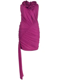 Magda Butrym Strapless Violet Sash Mini Dress Pink  Size S/Au 8  for rent on The Volte - image 3