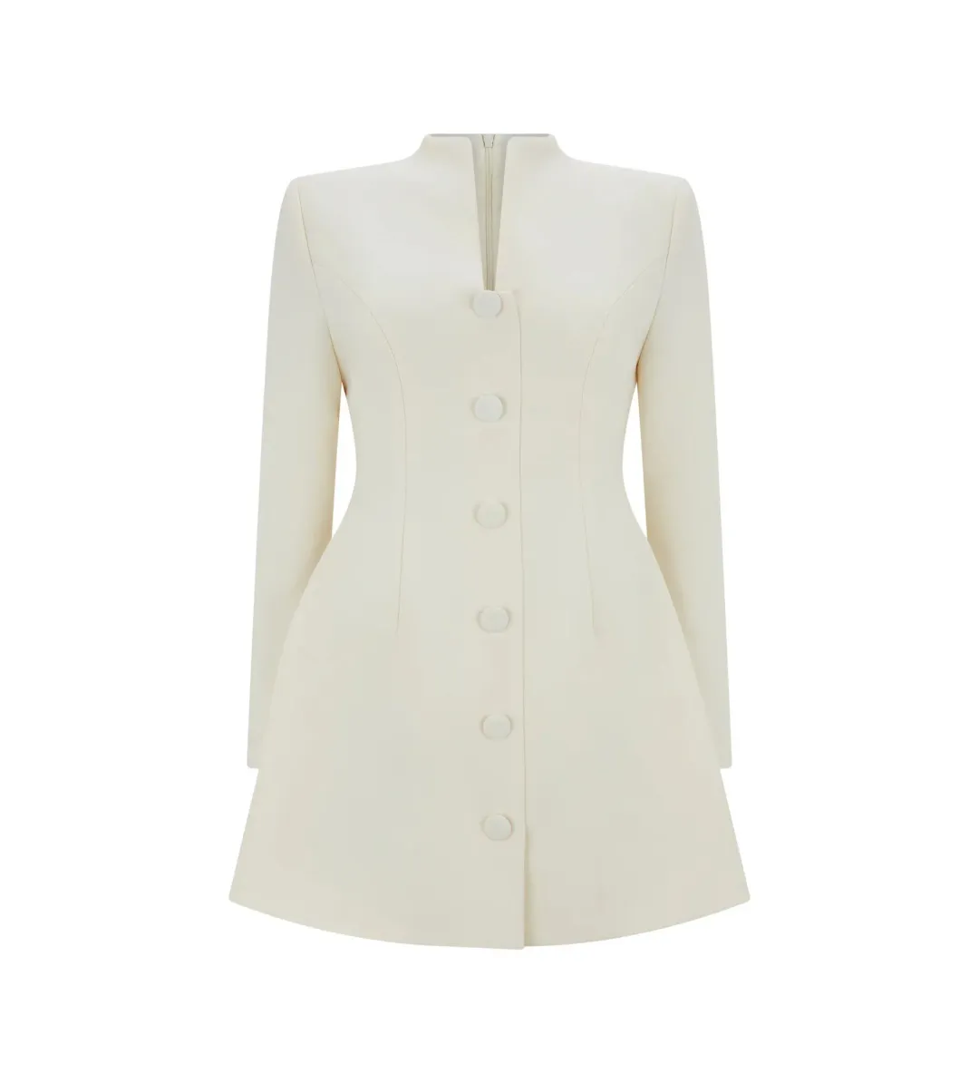 Odd Muse The Ultimate Muse Long Sleeve Button Down Mini Dress Ecru Size M/AU 10 for rent on The Volte - main image