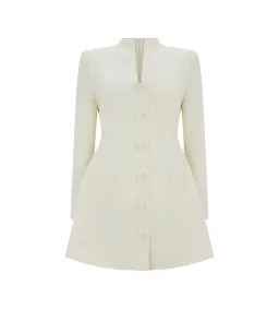 Odd Muse The Ultimate Muse Long Sleeve Button Down Mini Dress Ecru Size M/AU 10 for rent on The Volte - image 4