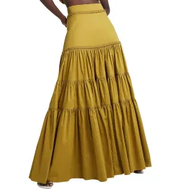 AJE Medina Casabianca Braided Tiered Skirt Yellow Size 16 for rent on The Volte - image 2