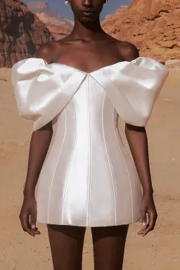 Eliya The Label Nadal Dress Mini White Size AU 16 for rent on The Volte - image 2