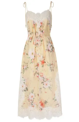 Zimmermann Everley Lace Trim Slip Midi Dress Floral Size AU 14 for rent on The Volte - image 1