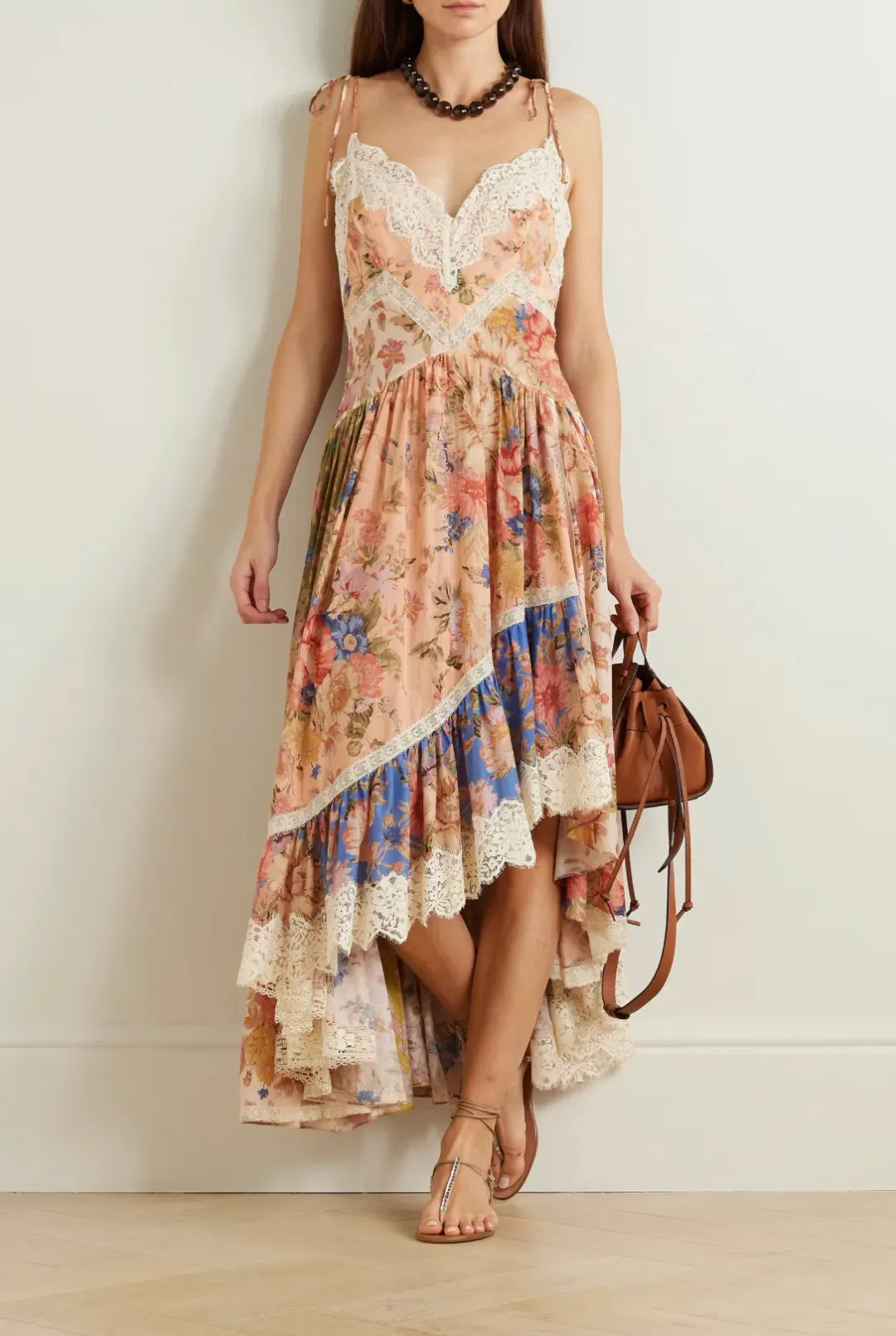Zimmermann August Asymmmetic Lace Midi Dress Print Size 3 / AU 14 for rent on The Volte - main image