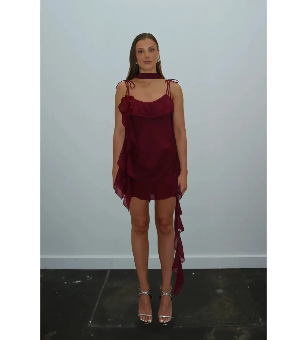 DŹO Luna Mini Dress Deep Cherry Moon Size XS/6 for rent on The Volte - main image