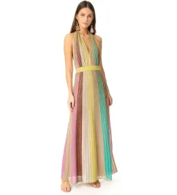 Missoni Striped Lurex Halter Maxi Dress Size AU 12 for rent on The Volte - image 1
