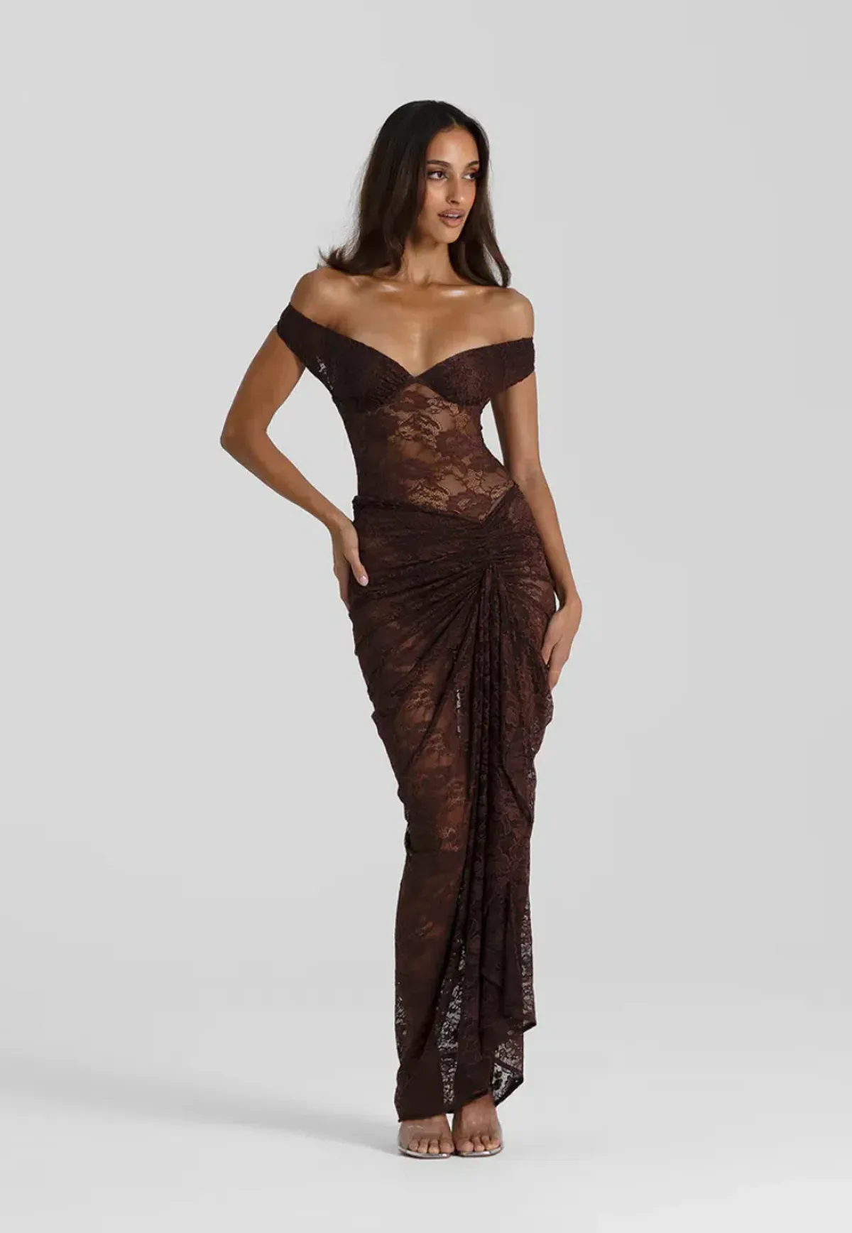 Natalie Rolt Aubrey Maxi Dress Espresso Size 1 / AU 6-8 for rent on The Volte - main image