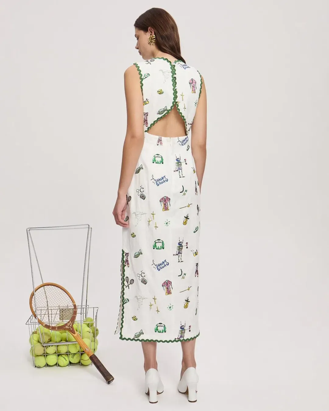 Play Embroidered Midi Dress Size AU 10 for rent on The Volte - main image