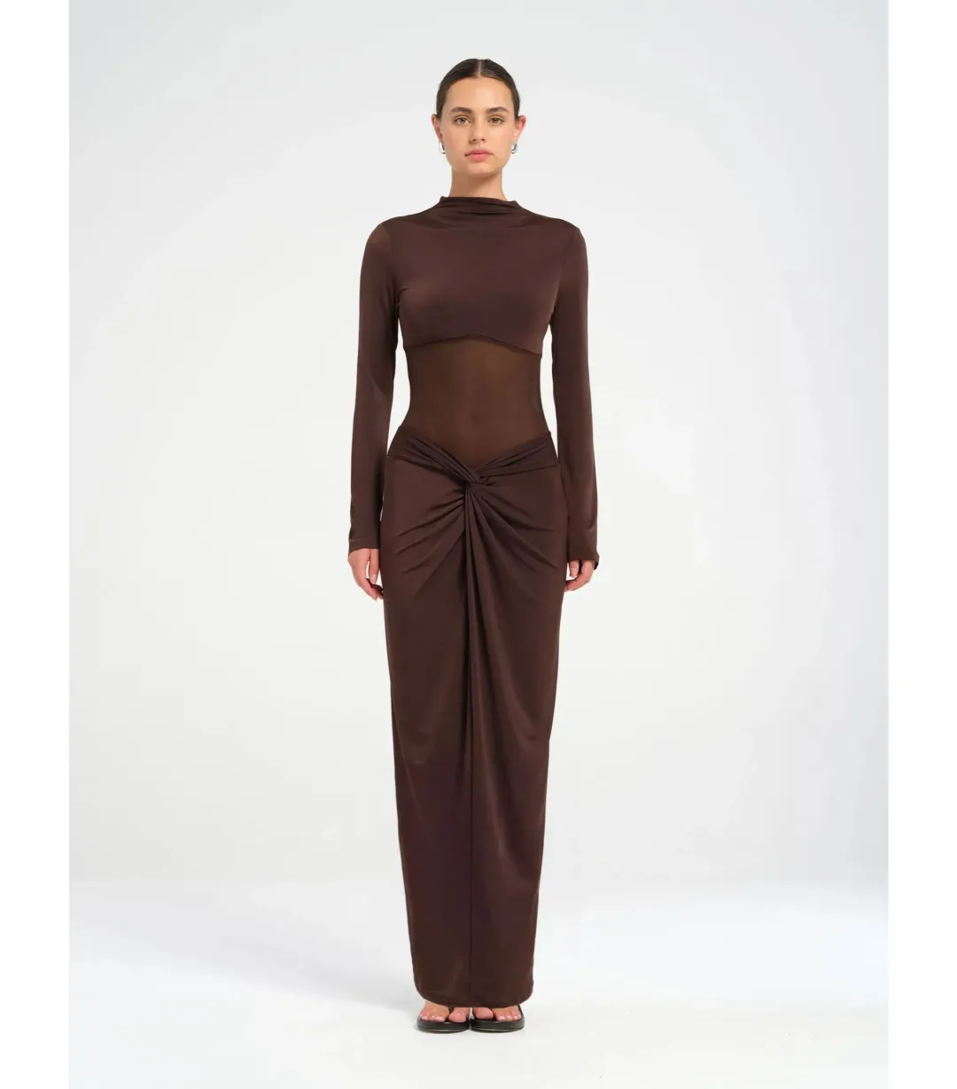 Benni Dora Maxi Dress Chocolate Size 10 for rent on The Volte - main image