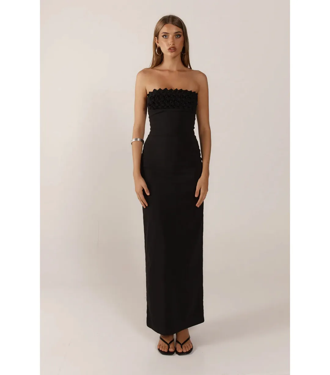 Ance Gria Margo Maxi Dress Black Size AU 6 for rent on The Volte - main image