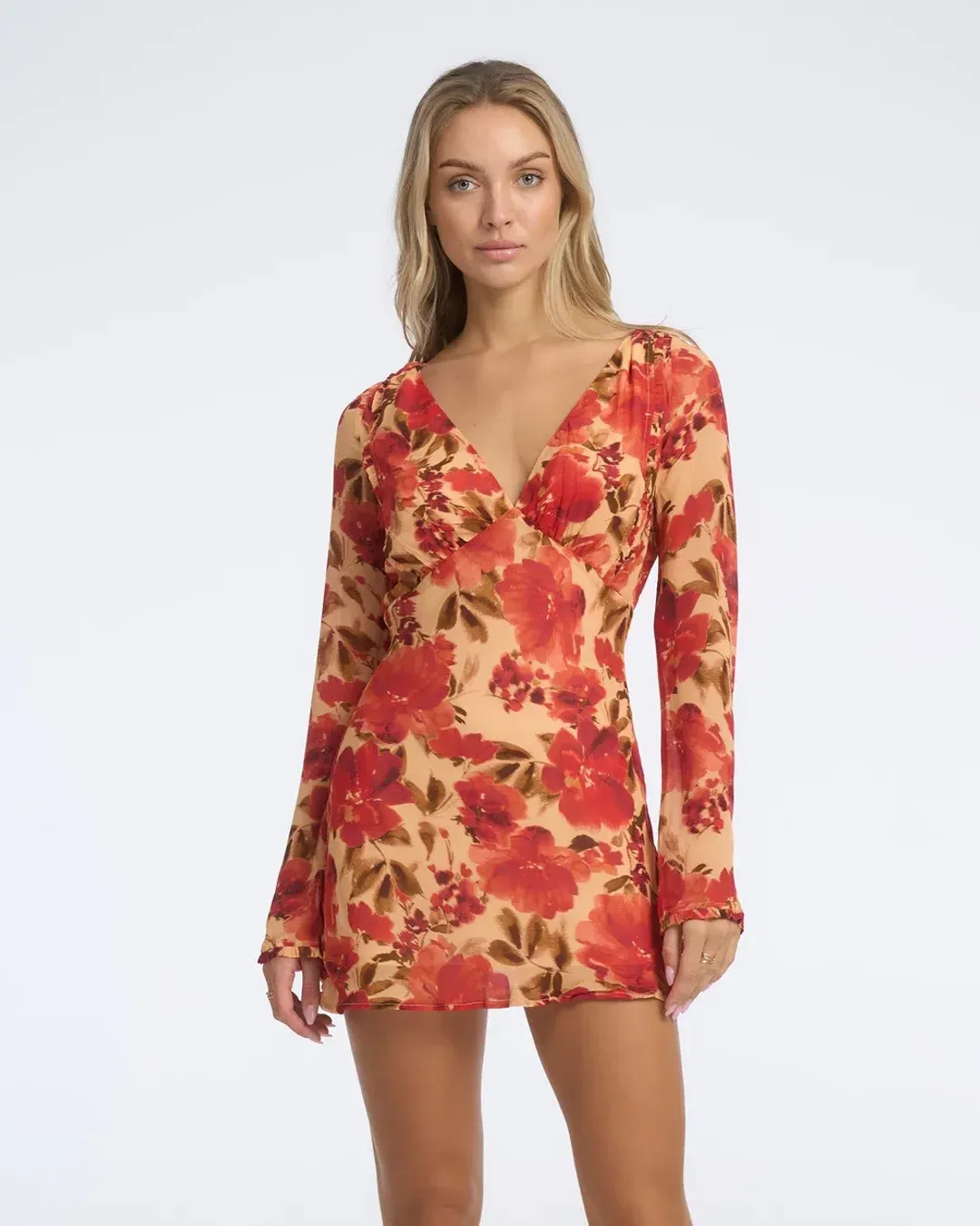 Isabelle Quinn Evelyn Mini Dress in Camellia Floral Print Size AU 8 for rent on The Volte - main image