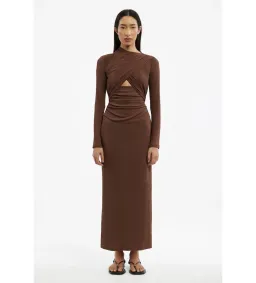 Significant Other Gabriana Long Sleeve Midi Dress in Brown Size AU 10 for rent on The Volte - image 1