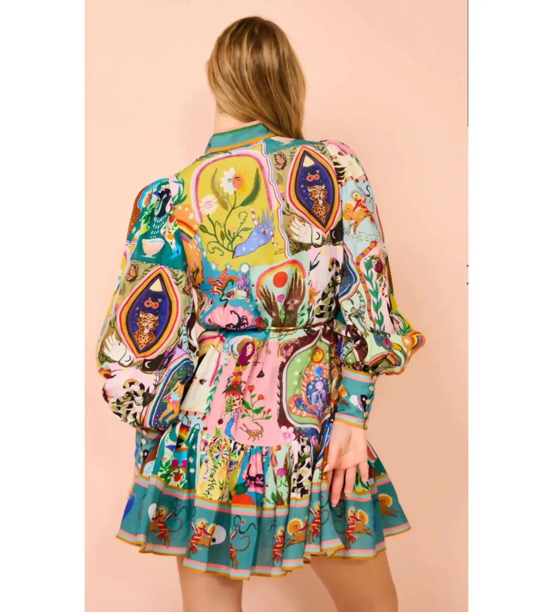 Alemais Evergreen Mini Dress In Multi Print Size 10 for rent on The Volte - main image