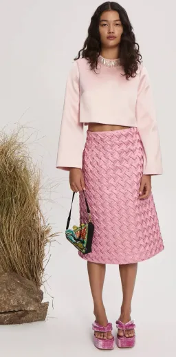 Alemais Inez Knee Length Skirt Pink Size AU 10 for rent on The Volte - image 1