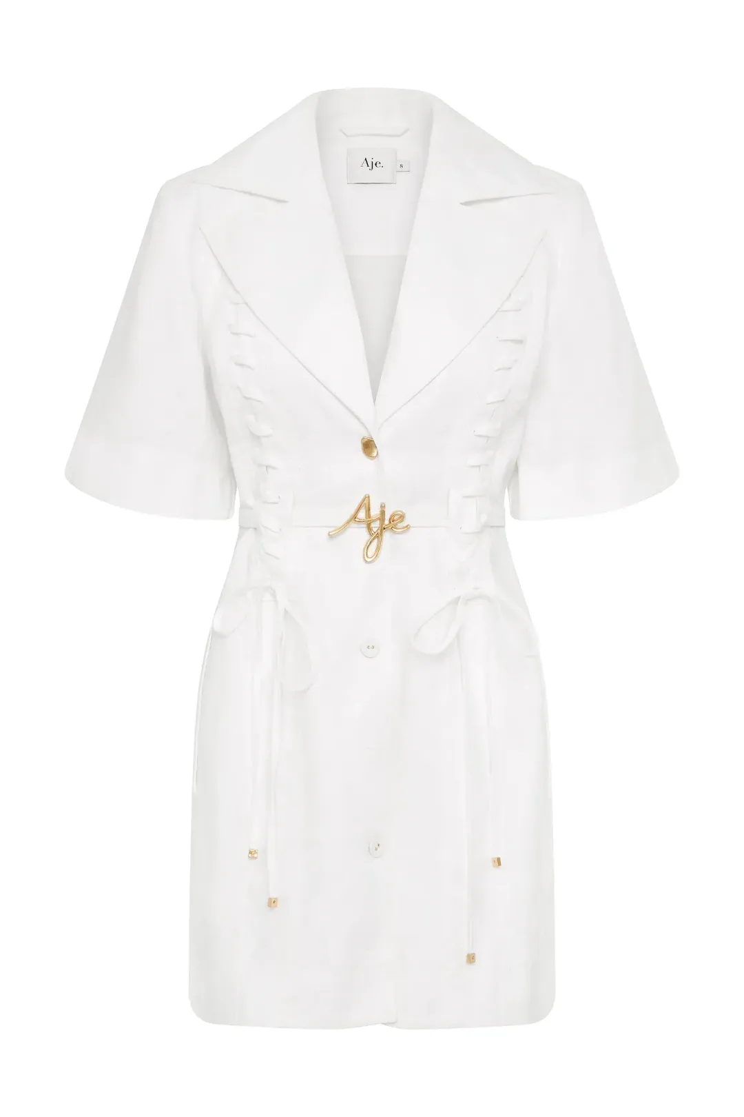 Aje Ana Mini Dress Ivory Size 12 for rent on The Volte - main image