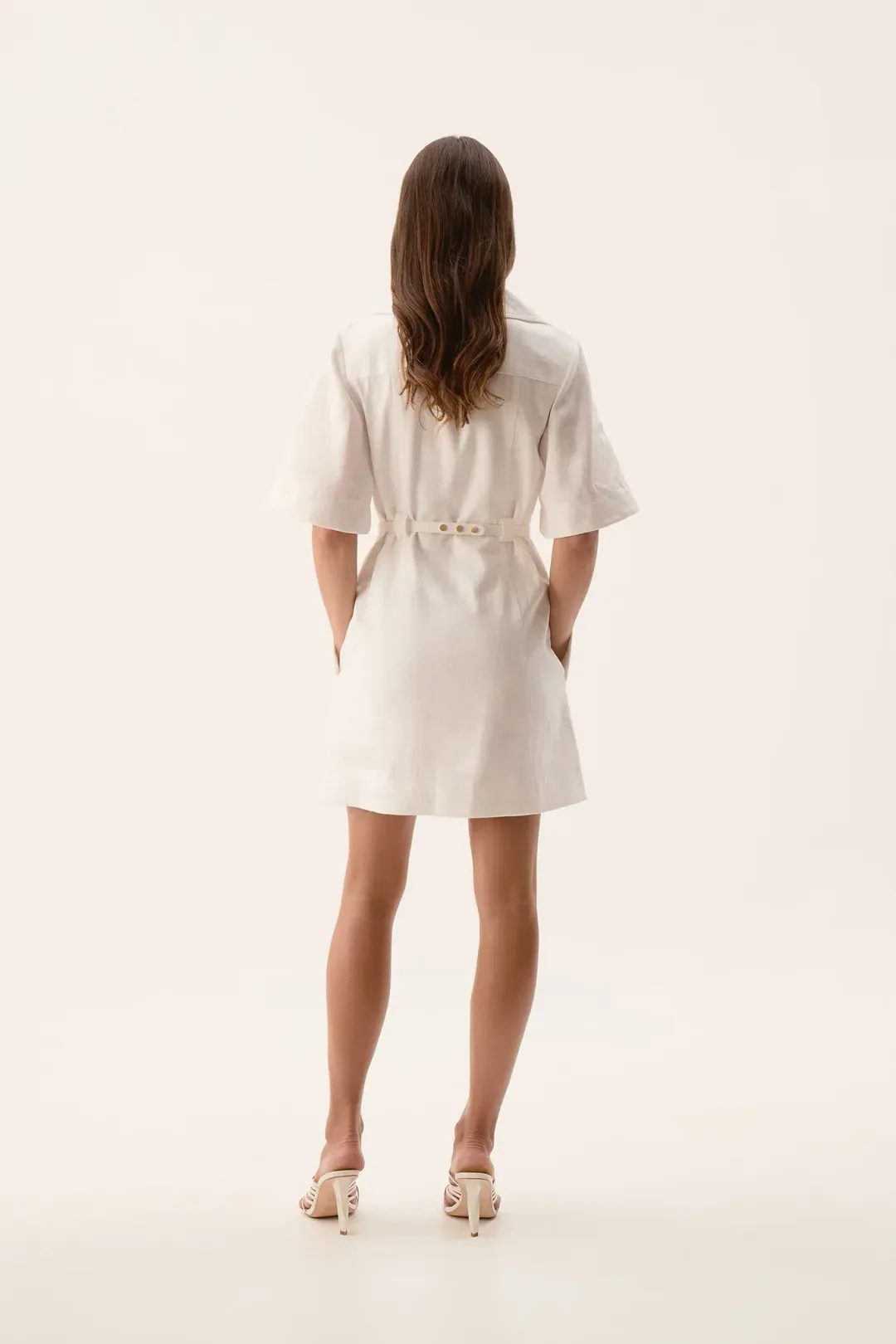 Aje Ana Mini Dress Ivory Size 12 for rent on The Volte - main image