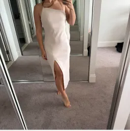 Bec & Bridge Dominique Asymmetric Midi Dress Vanilla Size 10 for rent on The Volte - image 1