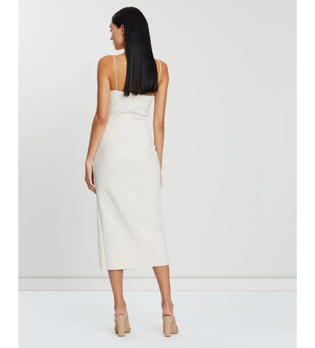 Bec & Bridge Dominique Asymmetric Midi Dress Vanilla Size 10 for rent on The Volte - main image